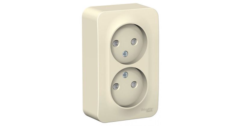 купить Розетка накладная Schneider Electric Blanca 2-OП молочный, без заземления	 BLNRA000212														 с доставкой