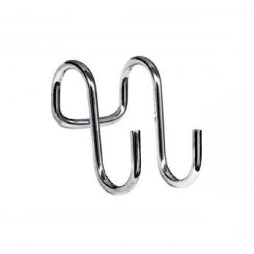 купить Крючок для рейлинга 16мм двойной, хром                                                               с доставкой