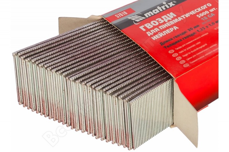 купить Гвозди  для пнев.степлера  20*1,25*1мм 5000шт MATRIX с доставкой