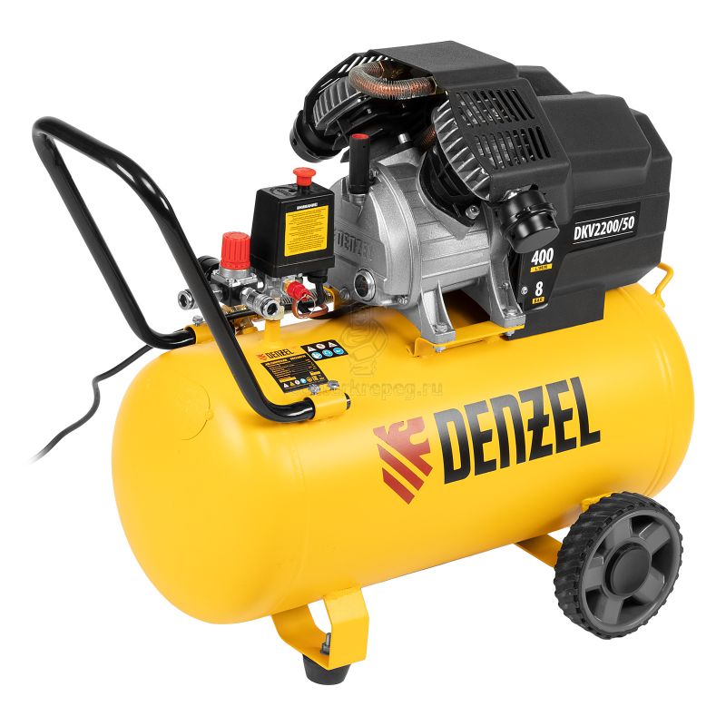 купить Компрессор воздушный Denzel,DKV2200/50,Х-PRO 2,2 кВт, 400 л/мин, 50 л  2,2кВт с доставкой