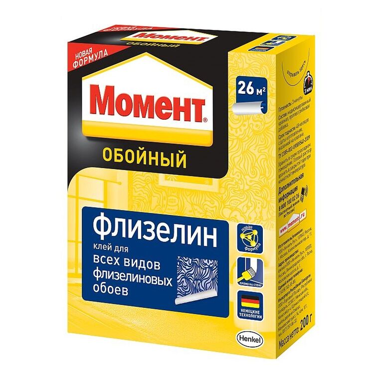 купить Клей обойный Момент Флизелин 200г/24* с доставкой
