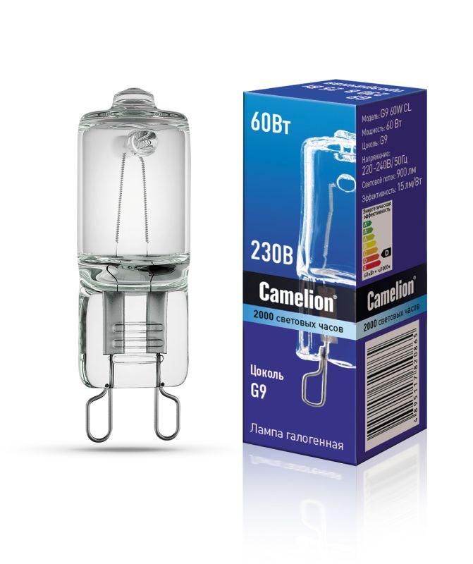 купить Лампа галогенная G9 Camelion 220V 60W прозрачная (капсула) с доставкой